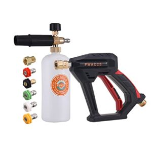 pwaccs high pressure washer gun with foam cannon, car wash foam gun kit, soap snow foam lance for power washer, 5 spray nozzles included, 1/4 inch quick connector