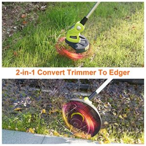 Leisch Life Weed Eater—Cordless String Trimmer Battery Operated Lawn Trimmer, 20V Line String Trimmer with Battery & Charger for Adjustable Angle Cutting, Lightweight Edger in Garden & Outdoor