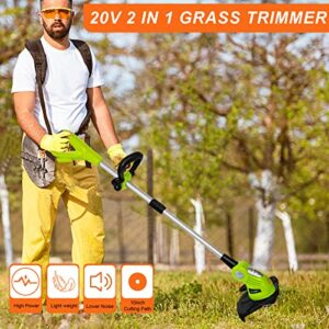 Leisch Life Weed Eater—Cordless String Trimmer Battery Operated Lawn Trimmer, 20V Line String Trimmer with Battery & Charger for Adjustable Angle Cutting, Lightweight Edger in Garden & Outdoor