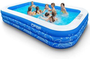 cfbf inflatable pool, 120″ x 72″ x 22″ full-sized family inflatable swimming pool , above ground blow up pool for kids, adults, toddlers, outdoor, garden, backyard (120″ x 72″ x 22″)