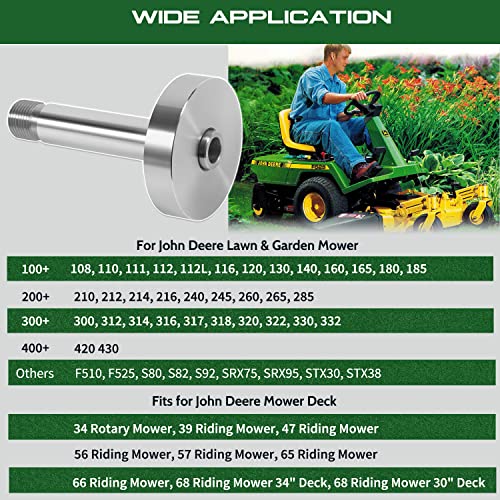 Bzsunway Replace for John Deere AM39912 Deck Drive Spindle Shaft Compatible with F510 F525 SRX75 SRX95 STX30 STX38 Lawn Mowers Garden Tractors