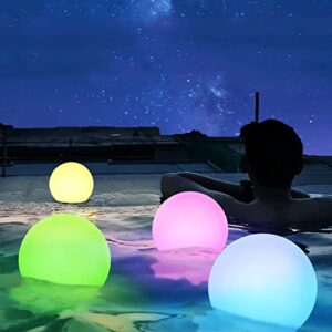 dolita solar floating pool lights, 3-pack solar powered color changing led pool lights with remote control ip67 waterproof glow garden pathway lights for pool patio party lawn decoration