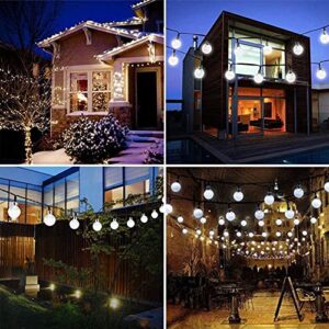 Solar Outdoor Lights 60LED Crystal Globe Lights 8 Mode 8M/26Ft Indoor/Outdoor Solar String Lights Waterproof for Garden Patio Yard Home Festival Party Wedding(Cold White)