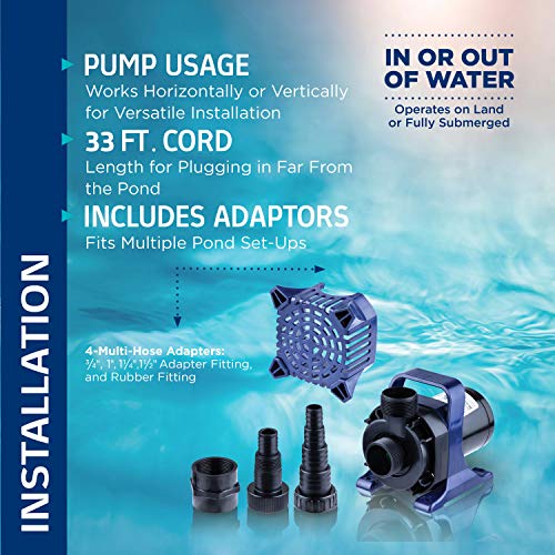 Alpine Corporation 2100 GPH Cyclone Pump for Ponds, Fountains, Waterfalls, and Water Circulation
