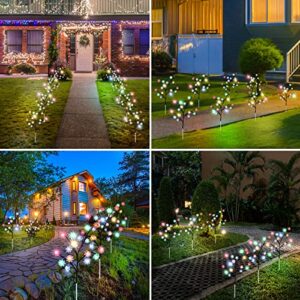 Outdoor Solar Garden Lights, 2022 Upgraded 4 Pack Solar Lights Outdoor Waterproof Decorative Flower Lights with Remote, 8 Lighting Modes Solar Powered Garden Lights for Patio Décor (Multicolor)