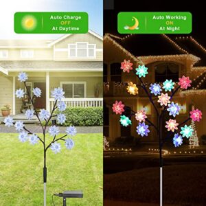Outdoor Solar Garden Lights, 2022 Upgraded 4 Pack Solar Lights Outdoor Waterproof Decorative Flower Lights with Remote, 8 Lighting Modes Solar Powered Garden Lights for Patio Décor (Multicolor)