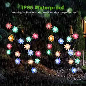 Outdoor Solar Garden Lights, 2022 Upgraded 4 Pack Solar Lights Outdoor Waterproof Decorative Flower Lights with Remote, 8 Lighting Modes Solar Powered Garden Lights for Patio Décor (Multicolor)