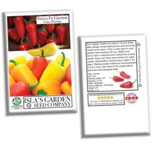 Santa Fe Grande Pepper Seeds for Planting, 50+ Heirloom Seeds Per Packet, (Isla's Garden Seeds), Non GMO Seeds, Botanical Name: Capsicum annuum, Great Home Garden Gift