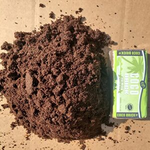 Coco Coir Mini Brick 650 Gram Block Expands to 9 Liter / 2.3 Gallon Pure Coconut Coir Fiber RHP Certified Pre Buffered Organic Plant Potting Soil for Indoor Outdoor Flower/Vegetable Garden