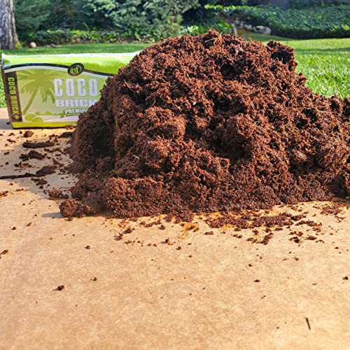 Coco Coir Mini Brick 650 Gram Block Expands to 9 Liter / 2.3 Gallon Pure Coconut Coir Fiber RHP Certified Pre Buffered Organic Plant Potting Soil for Indoor Outdoor Flower/Vegetable Garden