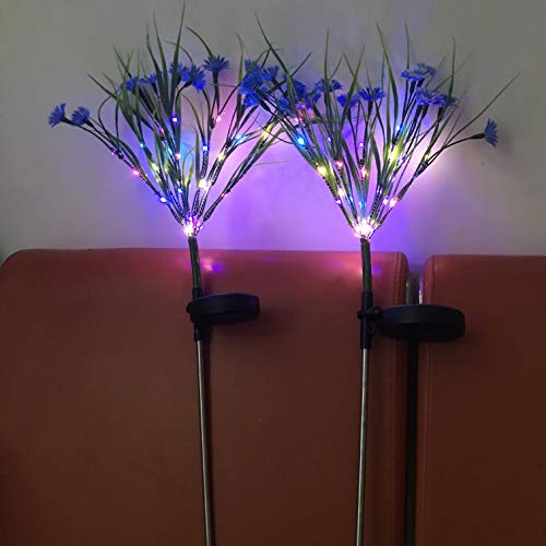 AMZSTAR Solar Garden Stake Lights,28 LED Daisy Flower Decorative Lights Outdoor Waterproof Solar Powered Landscape Lights for Yard/Patio/Walkway/Pathway/Path Light (Blue)