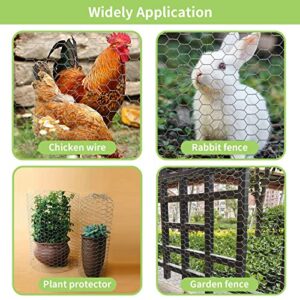 MIVERYEA Chicken Wire 16.9 in x 32.8 Feet, Metal Chicken Wire Fencing Mesh for Crafts, 0.6 Inch Hexagonal Galvanized Netting for Poultry Rabbit Coop