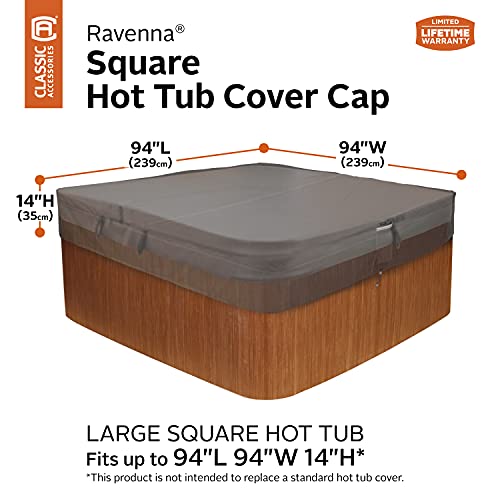 Classic Accessories Ravenna Square Hot Tub Cover, Large, Patio Furniture Covers