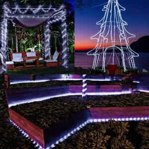 Solar Powered LED Rope Lights - 40FT 8 Modes 100 LED Solar Outdoor Rope String Lights Waterproof Tube Light Copper Wire Fairy Lights for Garden Camping Fence Yard Balcony Wedding Decor (Cool White)