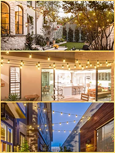 addlon 48FT LED Outdoor String Lights with 15 Edison Vintage Shatterproof Bulbs, Commercial Grade Patio Lights, IP65 Waterproof for Balcony, Backyard and Garden, Warm White