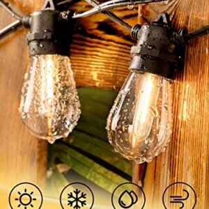 addlon 48FT LED Outdoor String Lights with 15 Edison Vintage Shatterproof Bulbs, Commercial Grade Patio Lights, IP65 Waterproof for Balcony, Backyard and Garden, Warm White