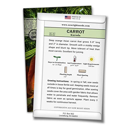 Sow Right Seeds - Kuroda Carrot Seed for Planting - Non-GMO Heirloom Packet with Instructions to Plant a Home Vegetable Garden, Great Gardening Gift (3)