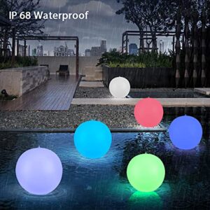 Blibly Solar Floating Pool Lights, 2 Pack 14 inch Solar Powered Waterproof Color Changing Inflatable Swimming LED Glow Ball Light.