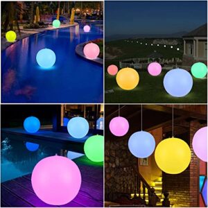 Blibly Solar Floating Pool Lights, 2 Pack 14 inch Solar Powered Waterproof Color Changing Inflatable Swimming LED Glow Ball Light.