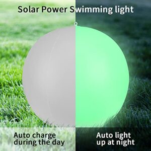 Blibly Solar Floating Pool Lights, 2 Pack 14 inch Solar Powered Waterproof Color Changing Inflatable Swimming LED Glow Ball Light.