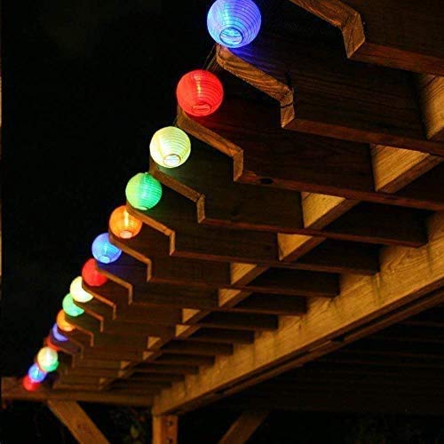 Bawoo Solar Garden Lanterns, Waterproof 30 Outdoor Solar String Lights for Garden Outdoor Wedding Party Colorful