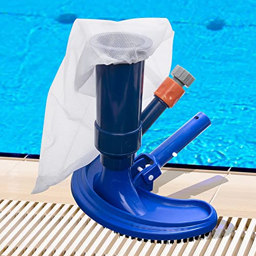 Uoark Pool Vacuum Head Half Moon Vacuum Head with Bottom Brush, Pool Vacuum with Filter Bag, Pool Vacuum Head with EZ Clips.