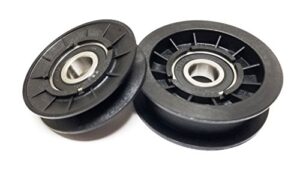 2 idler drive pulley set compatible with john deere sabre pulley v-idler pulley gx20286 and flat idler pulley gx20287