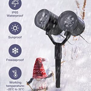 Christmas Snowflake Projector Lights Outdoor Double Head Waterproof LED Christmas Lights Outdoor Projector Landscape Decorative Lighting for Xmas Home Party Wedding Holiday Garden Decoration