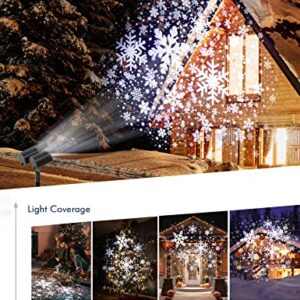 Christmas Snowflake Projector Lights Outdoor Double Head Waterproof LED Christmas Lights Outdoor Projector Landscape Decorative Lighting for Xmas Home Party Wedding Holiday Garden Decoration