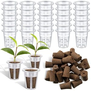 jutom 60 pieces hydroponic seeds grow sponges pods kit root plant basket seed growing kit replacement pod cups pot for garden indoor herb hydroponic growing system