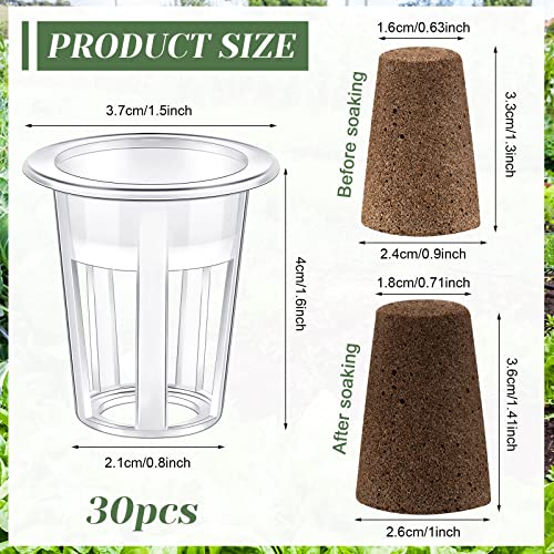 Jutom 60 Pieces Hydroponic Seeds Grow Sponges Pods Kit Root Plant Basket Seed Growing Kit Replacement Pod Cups Pot for Garden Indoor Herb Hydroponic Growing System
