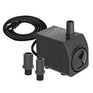 Knifel Submersible Pump 300GPH Ultra Quiet with Dry Burning Protection 6ft High Lift for Fountains, Hydroponics, Ponds, Aquariums & More…………