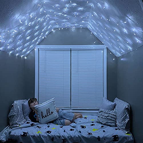 LEYOYO LED Net Lights Outdoor Mesh Lights, 8 Modes 200 Led 6.6ft x 9.8ft Christmas Net Lights for Bedroom, Christmas Trees, Bushes, Wedding, Garden, Outdoor Decorations (White)