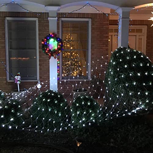 LEYOYO LED Net Lights Outdoor Mesh Lights, 8 Modes 200 Led 6.6ft x 9.8ft Christmas Net Lights for Bedroom, Christmas Trees, Bushes, Wedding, Garden, Outdoor Decorations (White)