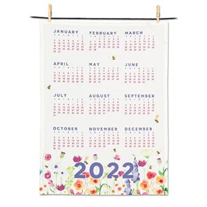 abbott collection 56-kt-garden-02 bee garden calendar tea towel, multi