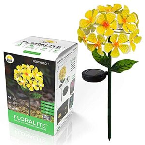 touch of eco solar led metal flower stake light – perfect for your garden, patio, walkway, or outdoor living area – includes 1 flower light