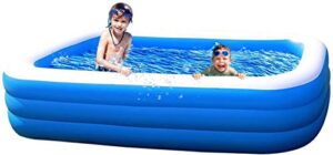 swimming pool x large 71″ x 55″ x 23″ – inflatable lounge above ground family swim center kids and adults perfect for summer outdoor backyard porch garden water party ages 3+ by amy & delle