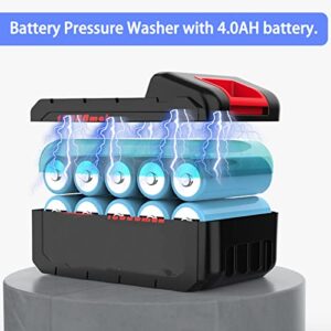 Battery Pressure Washer, Max 870 PSI, 2.1GPM Portable Pressure Washer, Cordless Pressure Washer with 6-in-1 Nozzle, Electric Powered Washer for Car/Fence/Floor Cleaning & Watering