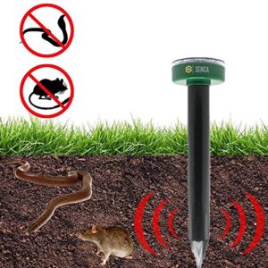 Senca Upgraded Version Solar Powered Sonic Mole Repellent Rodent Repellent Pest Deterrent, Chaser Mole, Gopher, Vole, Snake Repellent for Outdoor Lawn Garden Yards Pest Control (6)