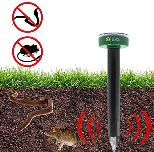 Senca Upgraded Version Solar Powered Sonic Mole Repellent Rodent Repellent Pest Deterrent, Chaser Mole, Gopher, Vole, Snake Repellent for Outdoor Lawn Garden Yards Pest Control (6)