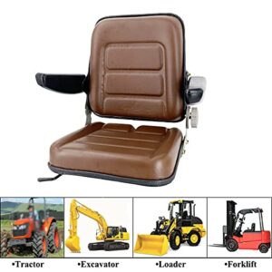 YILIKISS Forklift Seat with Armrest Universal Tractor Seat Comfort Ride Lawn Mower, Garden Tractor UTV/ATV Seat