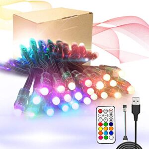 oigot led light string, christmas decoration led light strip, battery remote control, 8 modes and 12 different rgb conversions,suitable for outdoor/indoor, bedroom,music party, garden, tv, diy