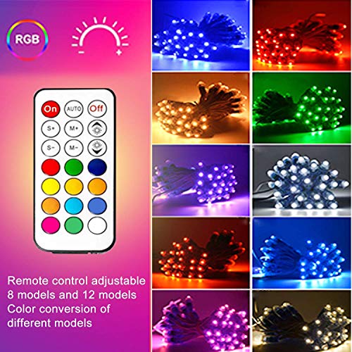 OIGOT LED Light String, Christmas Decoration LED Light Strip, Battery Remote Control, 8 Modes And 12 Different RGB Conversions,Suitable For Outdoor/Indoor, Bedroom,Music Party, Garden, TV, DIY