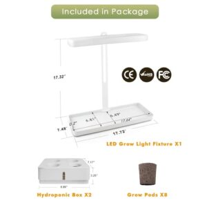 GrowLED Indoor Garden Hydroponic Growing System: Plant Germination Kit Aeroponic Herb Vegetable Growth Lamp Countertop with LED Grow Light - Hydrophonic Planter Grower Harvest Veggie Lettuce