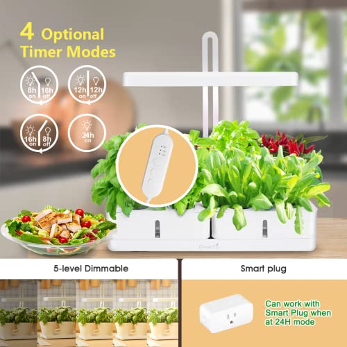 GrowLED Indoor Garden Hydroponic Growing System: Plant Germination Kit Aeroponic Herb Vegetable Growth Lamp Countertop with LED Grow Light - Hydrophonic Planter Grower Harvest Veggie Lettuce