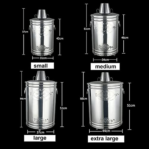 NABOOJ Burn Barrel, Stainless Steel Garden Incinerator Outdoor Bin with Fire Hook and Support, for Burning Garbage Leaves Yard and Waste Debris Paper