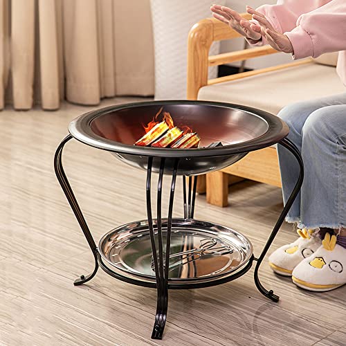 MCNUSS Outdoor Fire Pit with BBQ Grill, Garden Fire Bowl, Garden Fireplace, Fire Basket, for Camping Charcoal Grills and Indoor and Outdoor Heating,35X39CM