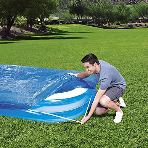 Plcnn Swimming Pool Cover Rectangular, 10x6ft Inflatable Pool Cover for Above Ground Outdoor Swimming Pool Waterproof Shade Cloth for Garden Family Pools Protector