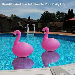 Rukars Flamingo Floating Pool Lights, Waterproof Inflatable Solar Pool Lights for Swimming Pool, Outdoor LED Glow Lights for Beach, Garden Backyard, Patio Lawn, Hot tub, Christmas Décor (1pcs)