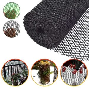 TORIS Plastic Chicken Wire Mesh Hexagonal Plastic Poultry Netting Extruded Plastic Chicken Wire Fence PVC Coated Plastic Poultry Netting (0.4m*4m=1.3ftX13.1ft, Black)